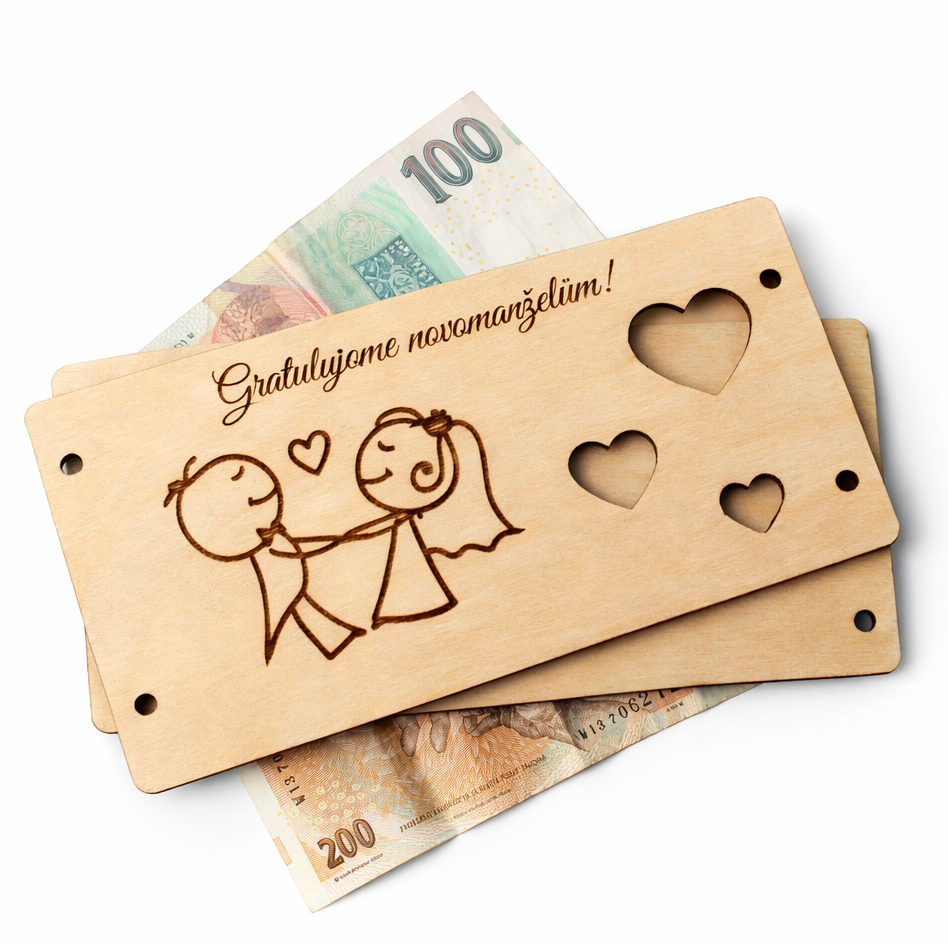 obalka na penize drevena