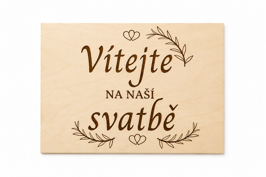 Dřevěná svatební cedule Vítejte na naší svatbě