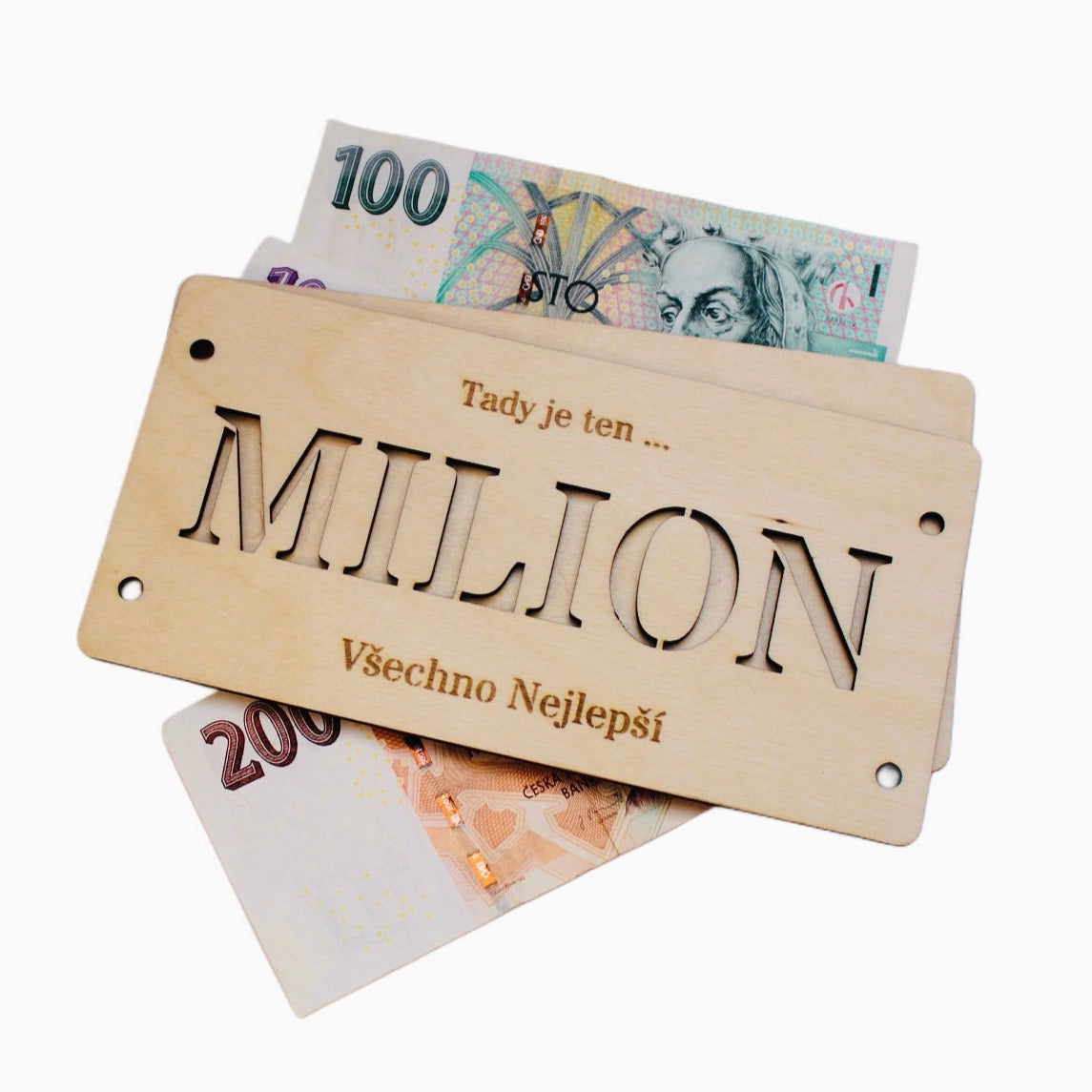 Dřevěná obálka Milion