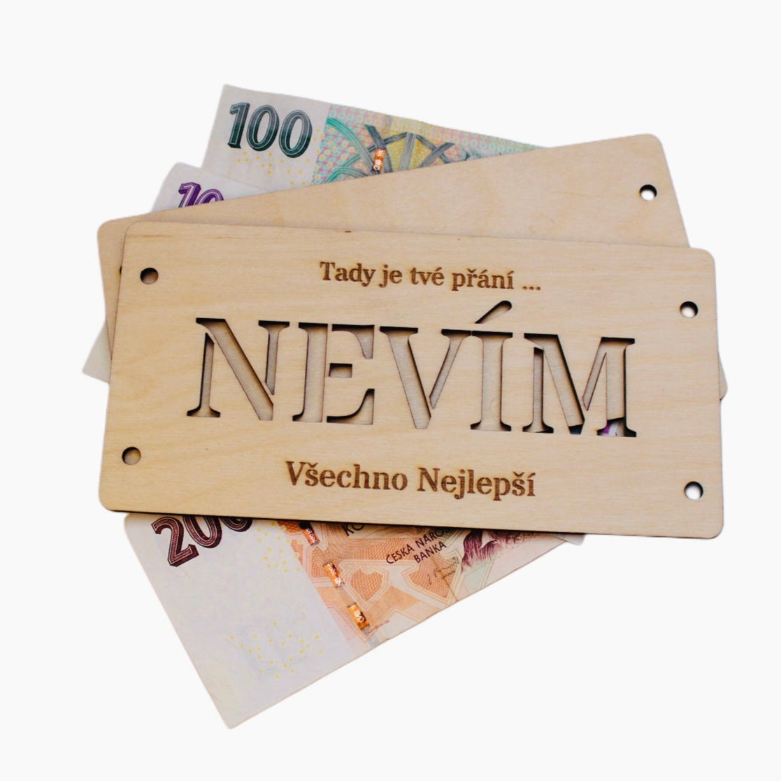 Dřevěná obálka Nevím